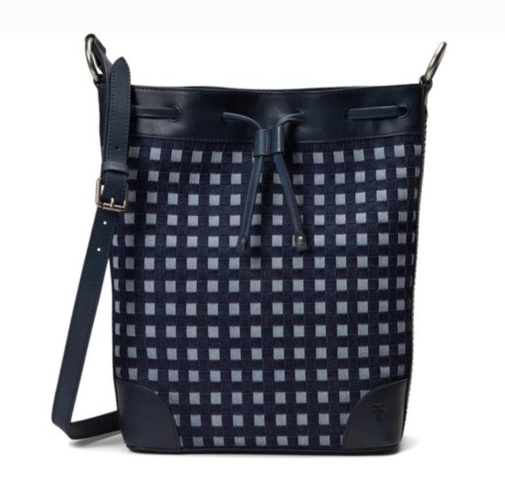Frye Melissa Denin Drawstring Hobo Bucket Bag.